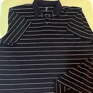Men’s Rebook Golf Short Sleeve Shirt 6X Black/White Striped